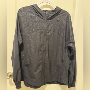 Athleta Black with subtle pattern  Hooded Jacket size XL